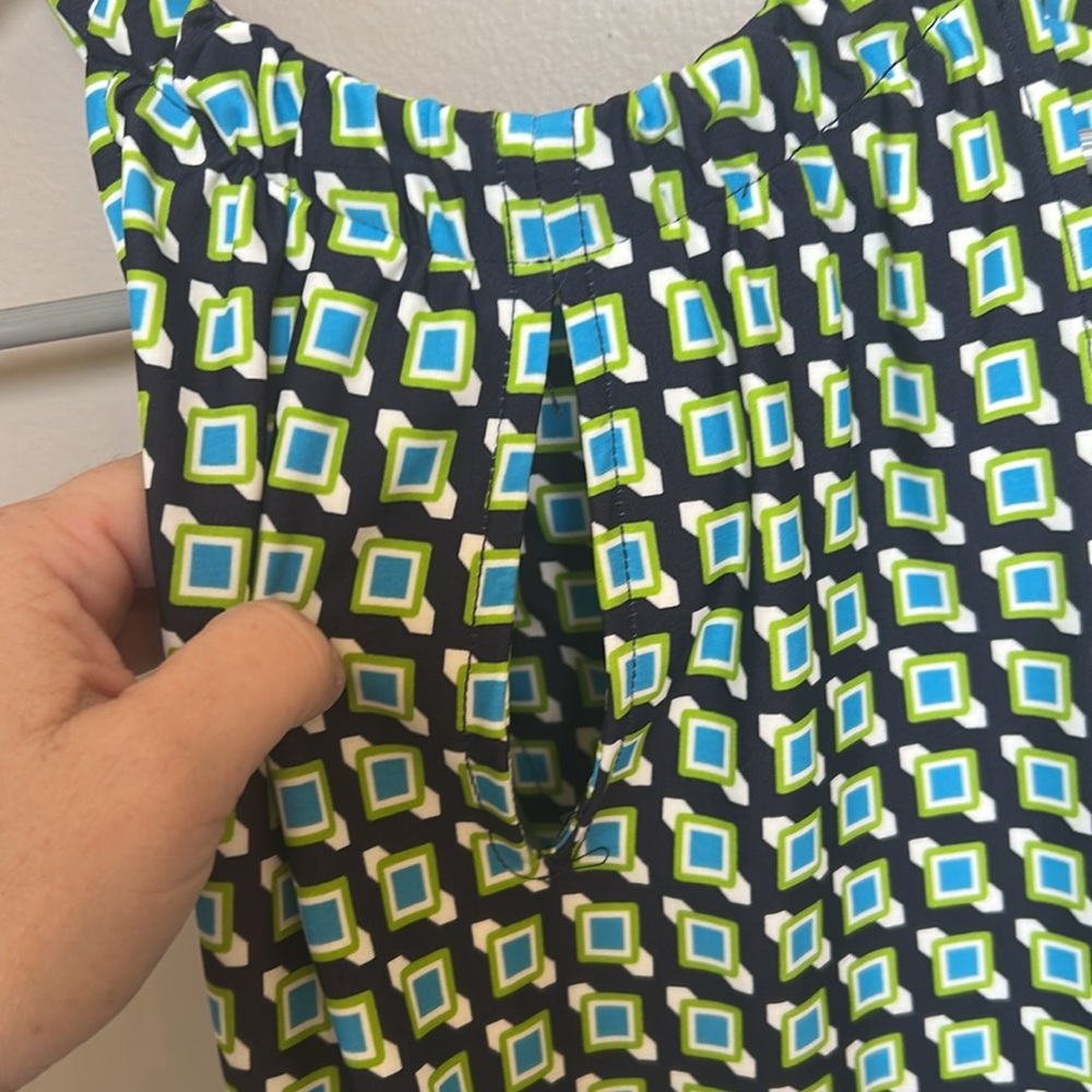 Jude Connally Blue and Green Patterned Midi Dress XS - Picture 6 of 6